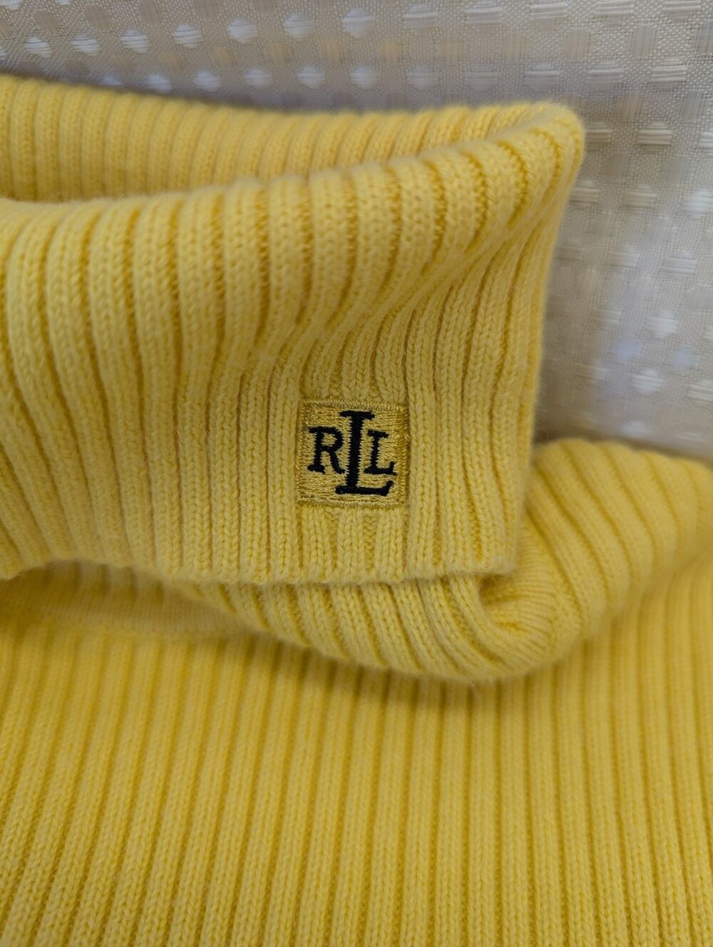 VTG Lauren Ralph Lauren, Turtleneck Yellow Ribbed